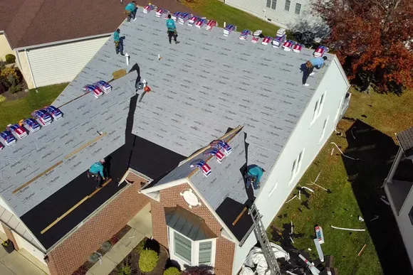 Roof replacement in progress — Delaware County, PA